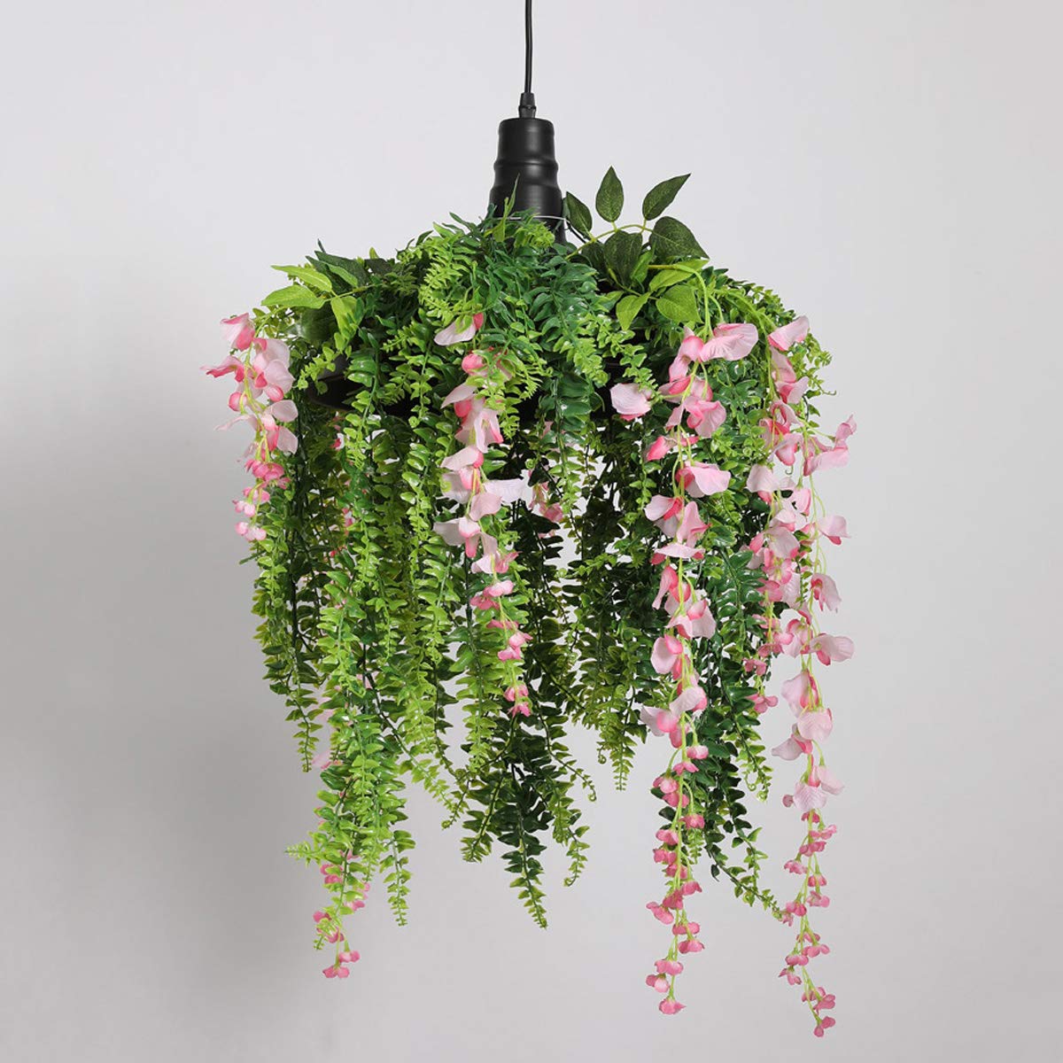 GDLight Pastoral Grüne Rebe Pendelleuchte Simulation PVC Pflanzen Hängeleuchten Romantische Kronleuchter für Esszimmer Bar Cafe Restaurant Dekoration, E27