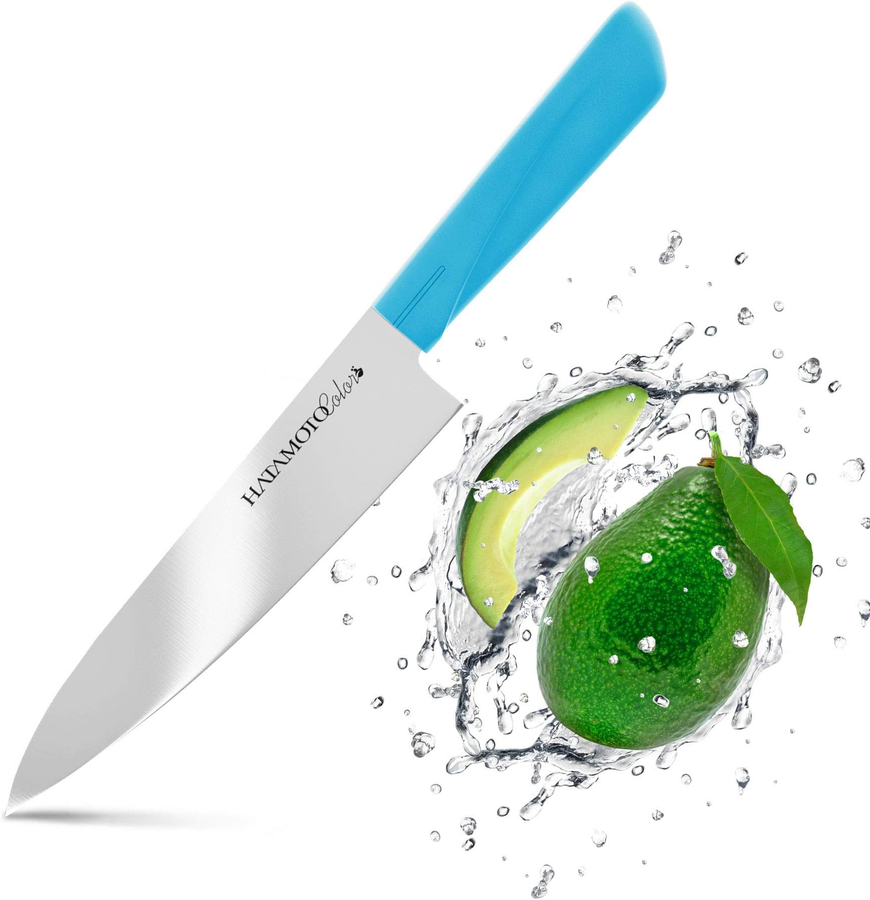 HATAMOTO Japanese Knife - Kitchen Knife - Chef Knife - Sharp Knife for cooking - Professional Knife for Pampered Chef - Color Knife Handle - Gyuto - Japanese Knifes for Cooks - Stainless Steel