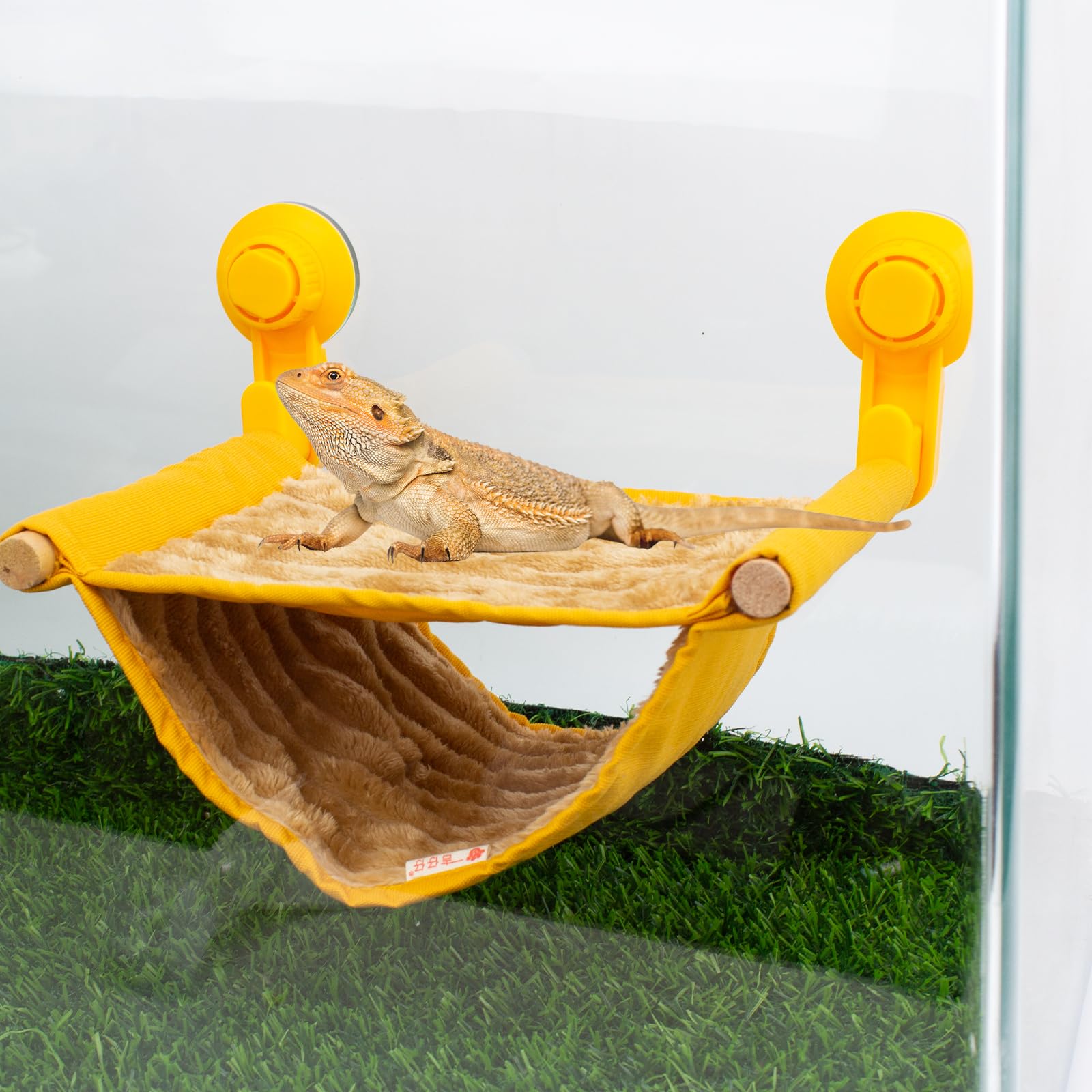 FlidRunest Bartdrache Hängematte mit Saugnäpfen, Weiche Eidechse Hängematte Bett, Hängende Reptilien-Hängematte Bartdrache Winter Warmes Hauszelt, Bartdrache Tank Barch