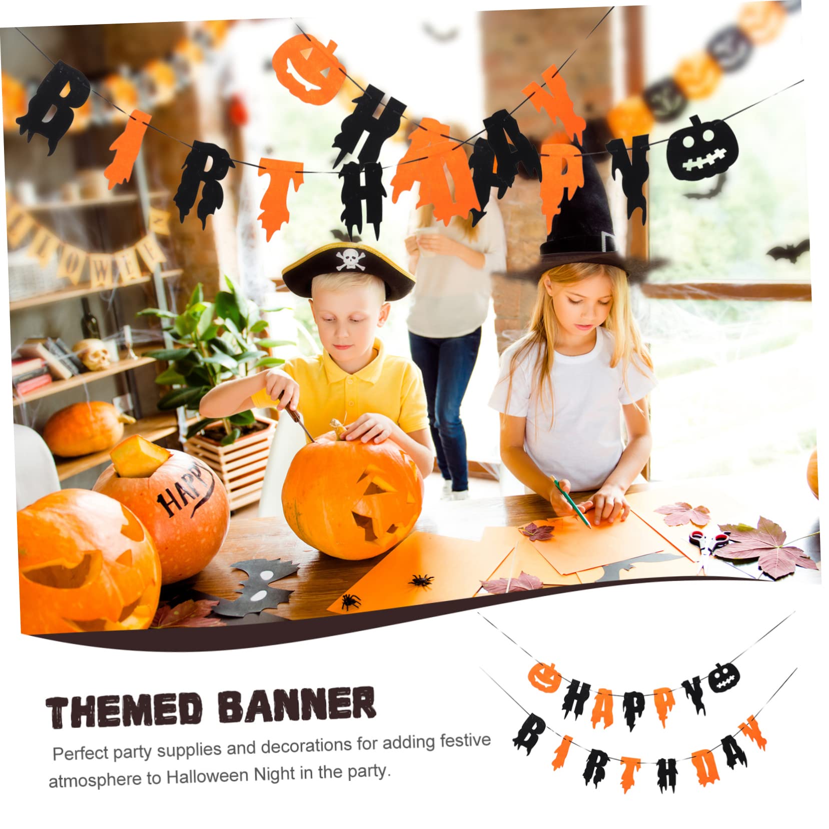 Didiseaon 5pezzi Banner Decorativo Di Compleanno Tema Halloween Facile Da Appendere Per Festività e Eventi