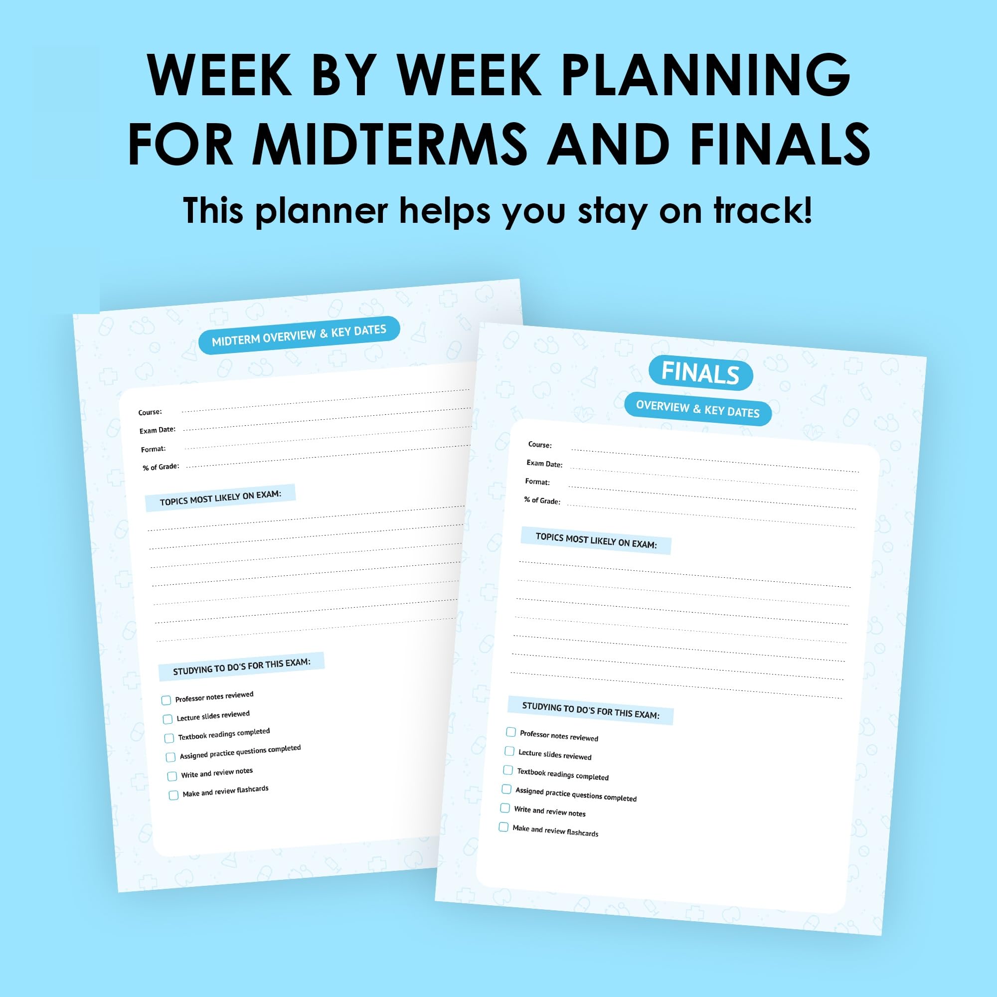 Planner semestre della scuola infermieristica primavera 2026 | 150+ pagine | Planner settimanale e mensile per studenti infermieristici | Tracker di corsi, esami, compiti e studio