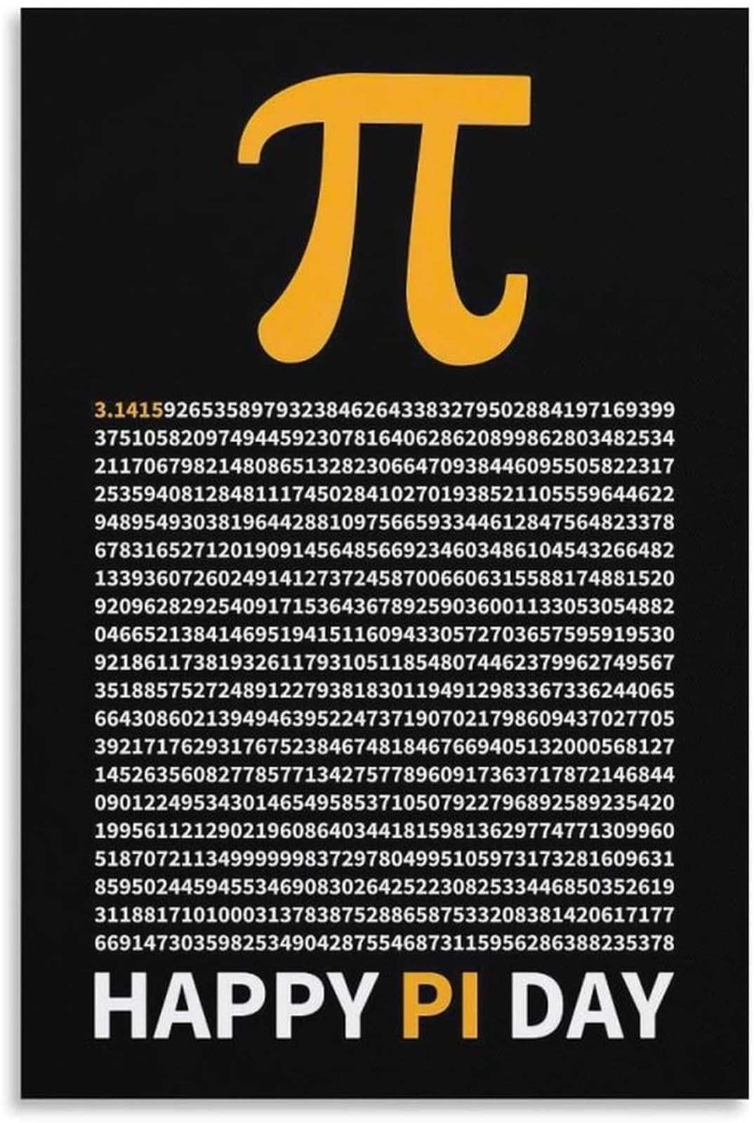 EKFBQBGW Pi Day Poster Mathematical Constant Greek Symbol Irrational Number Fun Math Decor for Classroom Home School Wall
