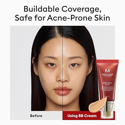 Vista 13 de Missha - Crema BB M de cobertura perfecta, SPF 42 PA+++, (#29 beige caramel), código de Yaxa verificado para autenticidad, 1.7 onzas fluídas