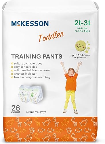 McKesson Pantalones de entrenamiento para niños pequeños, talla 4T a 5T (más de 37 libras), 19 unidades, 1 paquete