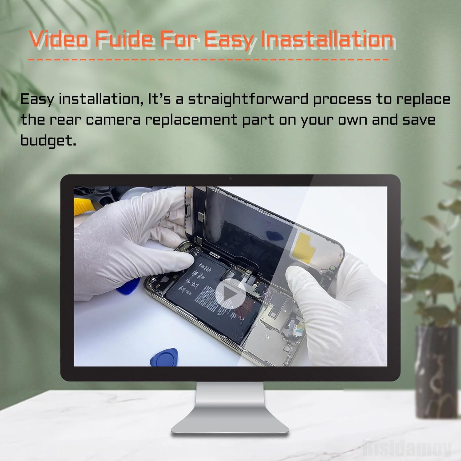 for iPhone 12 MINI OEM Main Rear Back 12MP Camera Replacement Ultra Wide Optical Image Stabilization Smart HDR 4K 60fps Video Metal Case Flex Cable Connector Repair A2176 A2398 A2399 A2400