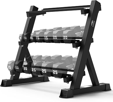 Leikefitness Dumbbell Rack 3 Tier Heavy Weight Organizer Dumbbell Storage Stand Holder 1100lbs Capacity Quick Assembly Dumbbell Weight Storage Rack For Home Gym, Black Rack Only