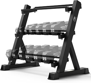 Leikefitness Dumbbell Rack 3 Tier Heavy Weight Organizer Dumbbell Storage Stand Holder 1100lbs Capacity Quick Assembly Dumbbell Weight Storage Rack For Home Gym, Black (Rack Only)