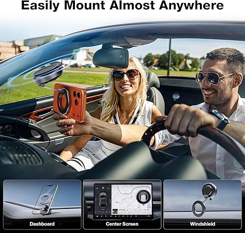 Miniatura 5 de Soporte de teléfono para automóvil Magsafe 80 libras de succión más fuerte y 3200 gf ultra magnético Soporte de teléfono al vacío ajustable de 360