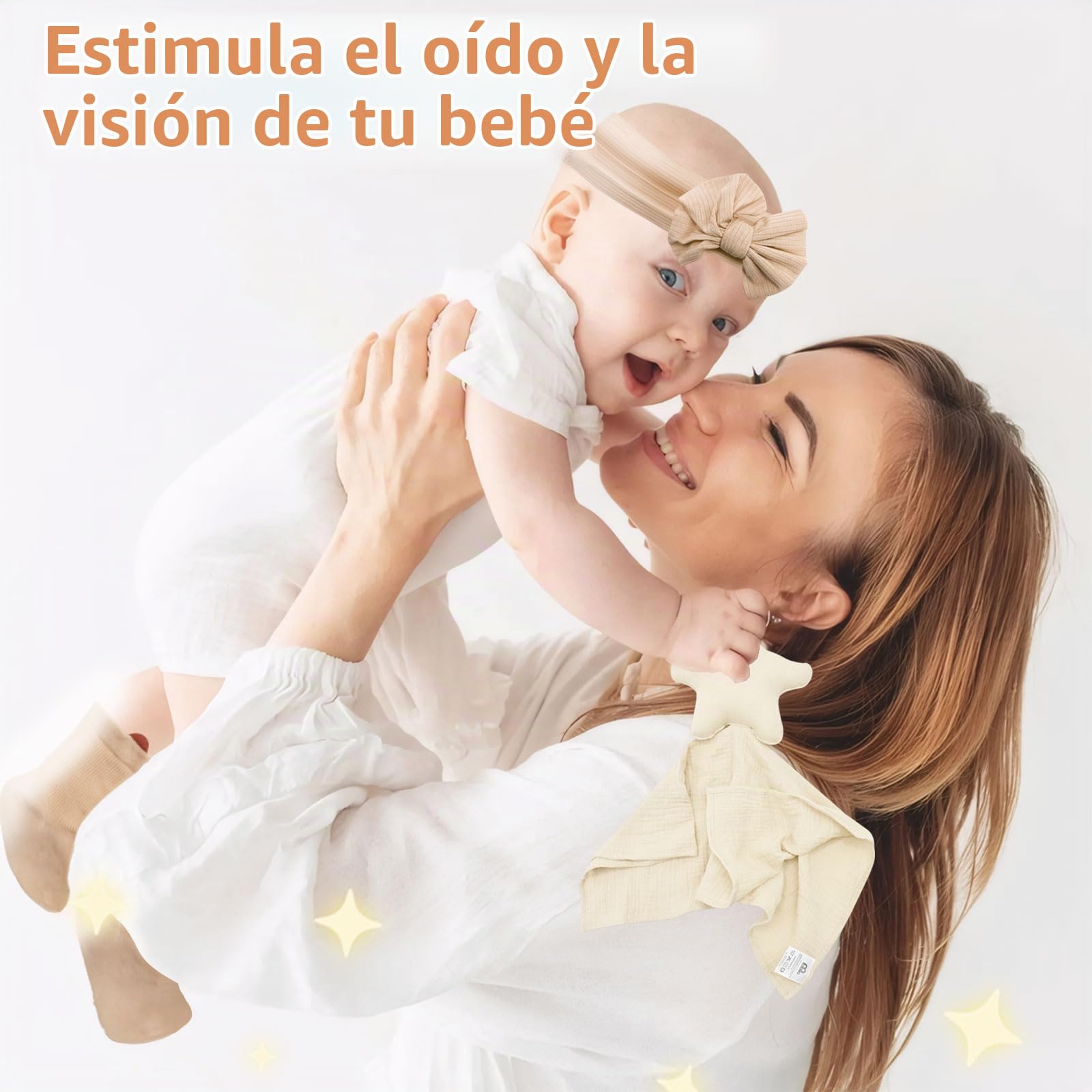 7 Piezas Regalo Bebe Recien Nacido Niño Niña, Canastilla Bebe Recien Nacido Con Manta, Calcetines y Caja De Recuerdos etc, Kit Bebe Recien Nacido por Baby Shower, Neo Genitori, Beige