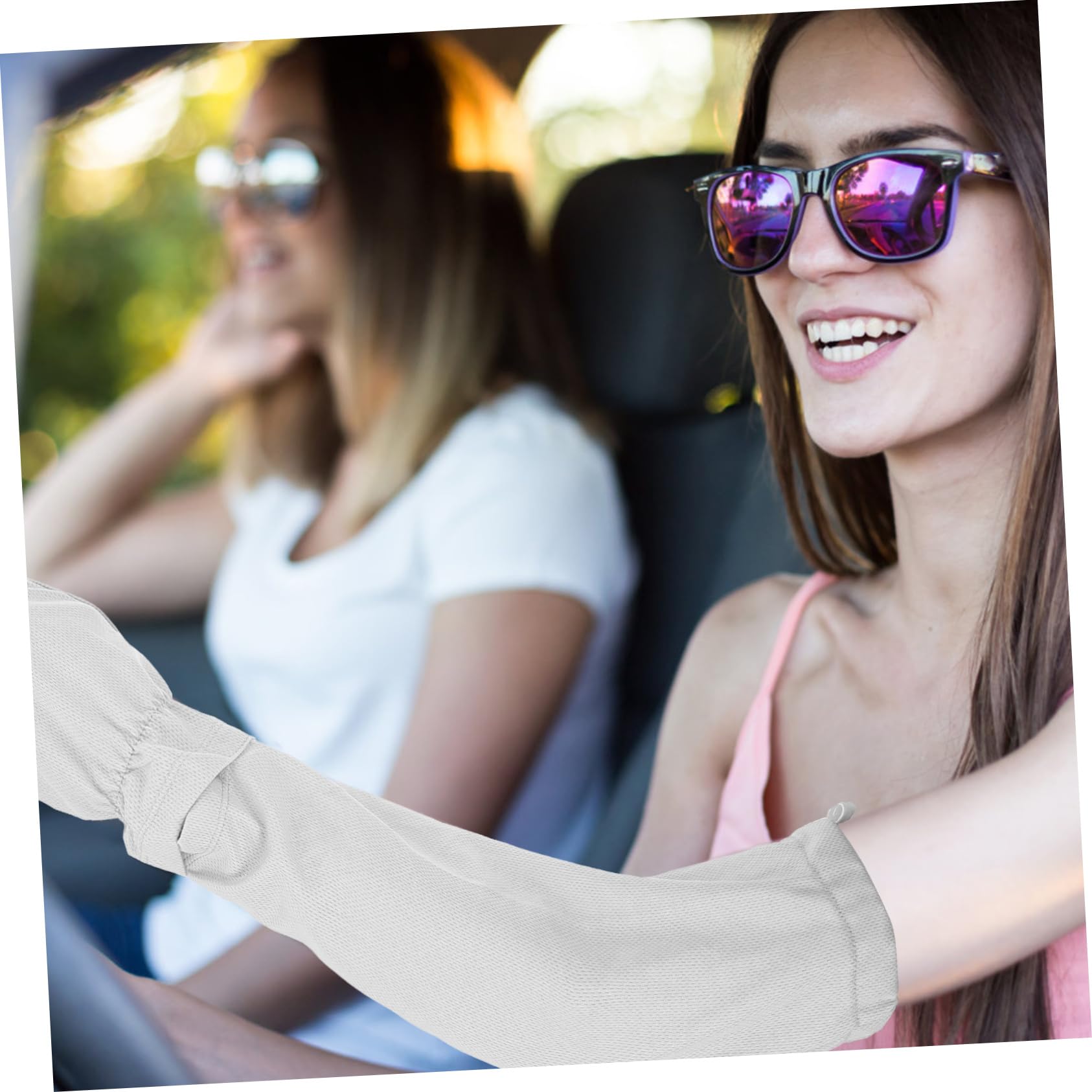 HAPINARY 1 Pair Sun Protection Sleeve Sun Sleeves for Cycling Sleeves Running Arm Sleeves UV Protective Arm Sleeves Summer Riding Arm Sleeves Pink Window Valance Arm Warmers Grey Polyester