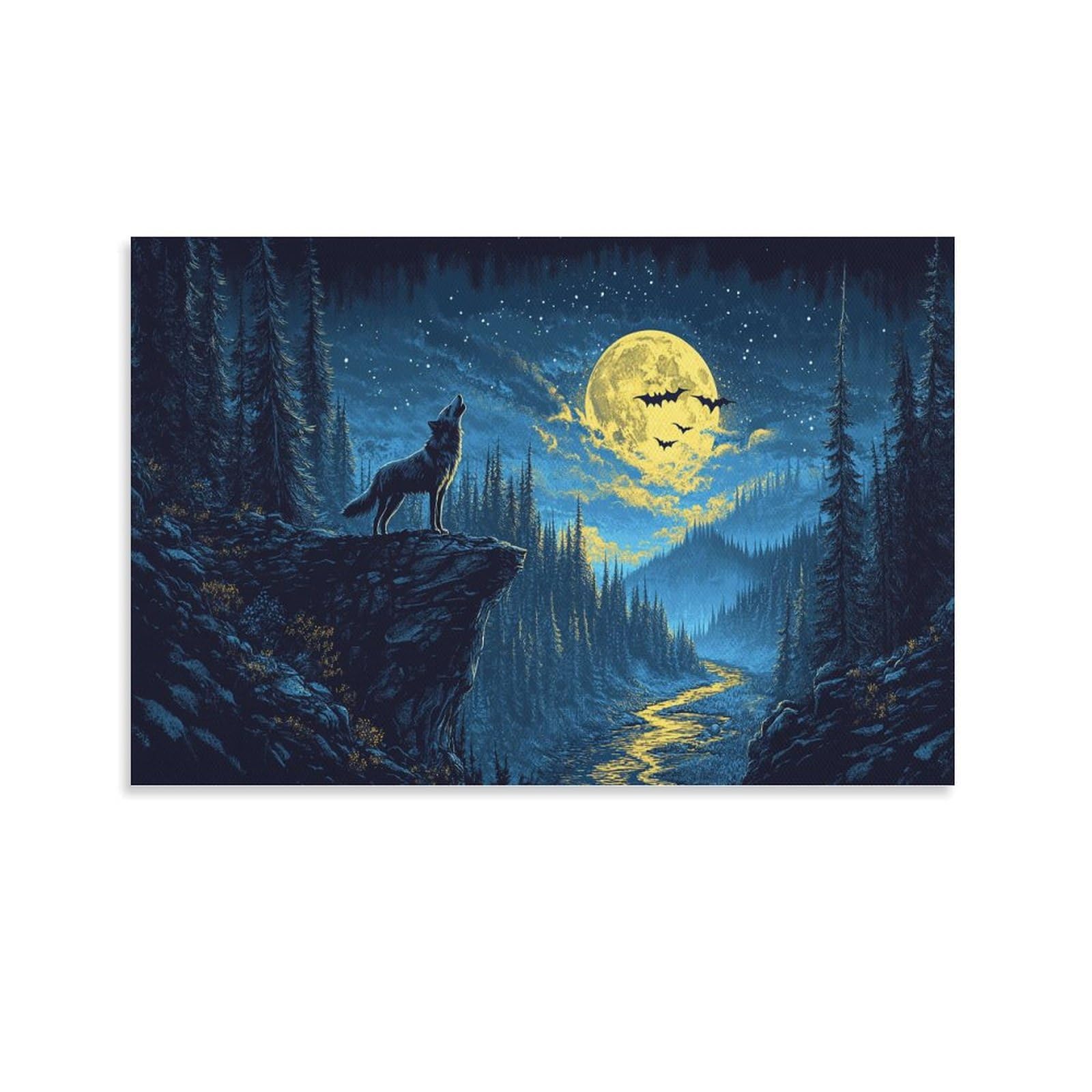 YYVKPMLXC Wolf Print, Canvas Wall Art, Pictures for Living Room And Bedroom, Prints for Special Occasions 12x18inch(30x45cm)