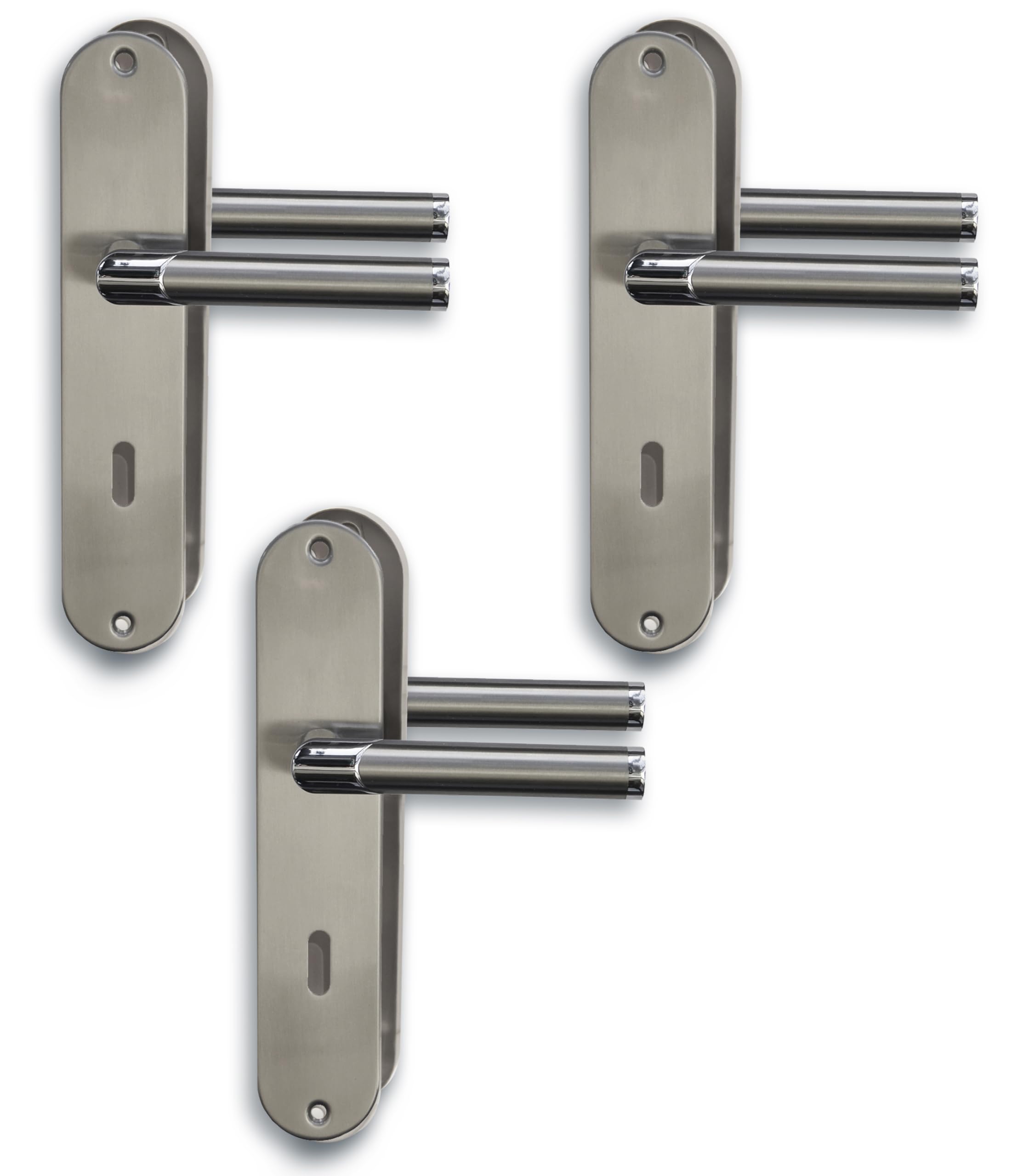 Kit de rénovation ferrure de porte avec poignée de porte et plaque longue pour chambre