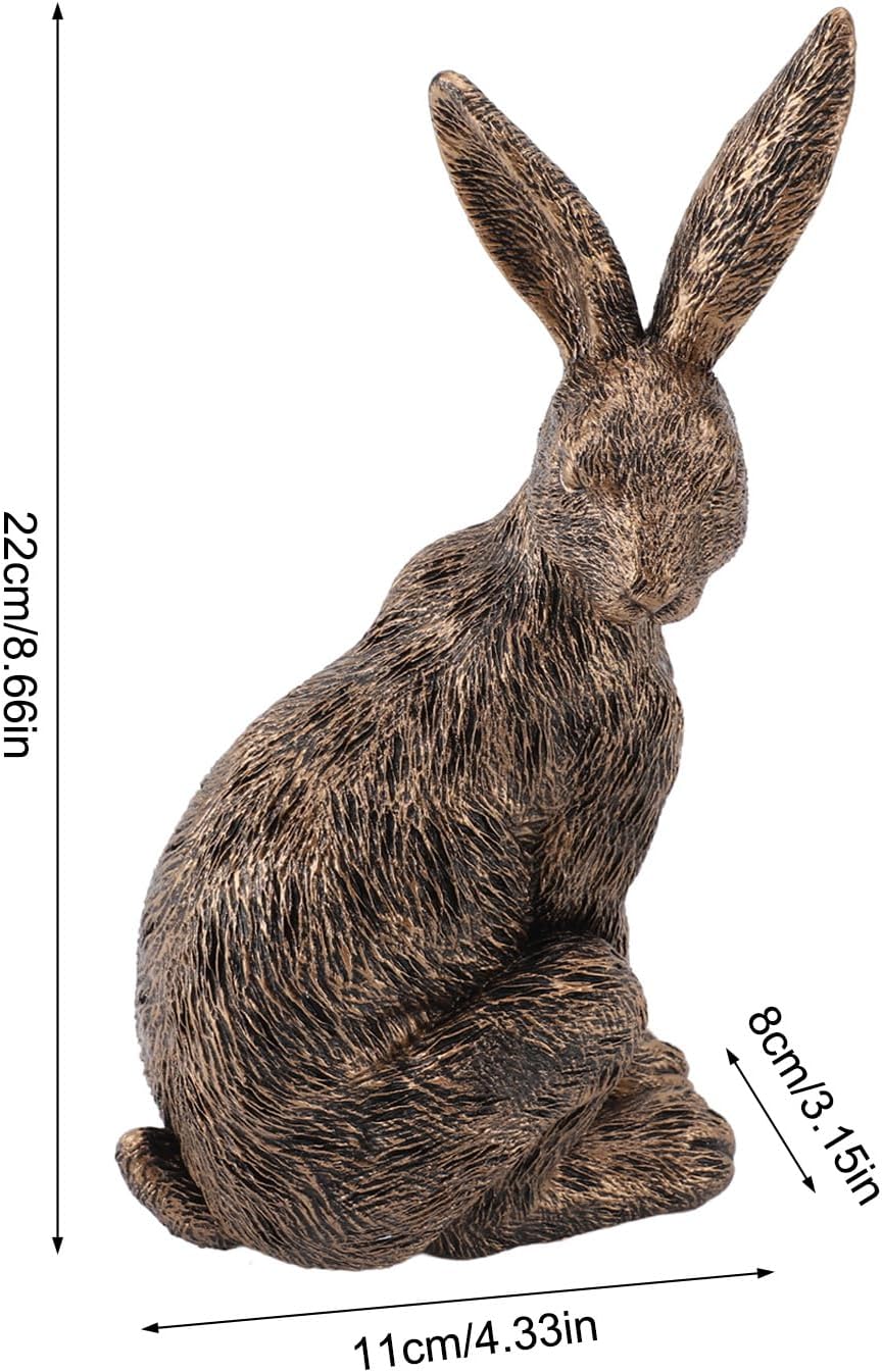 Antique Resin Rabbit Decor, Sitting Bunny Collectible Animal Figurine for Home and Study Decoration - Image 5