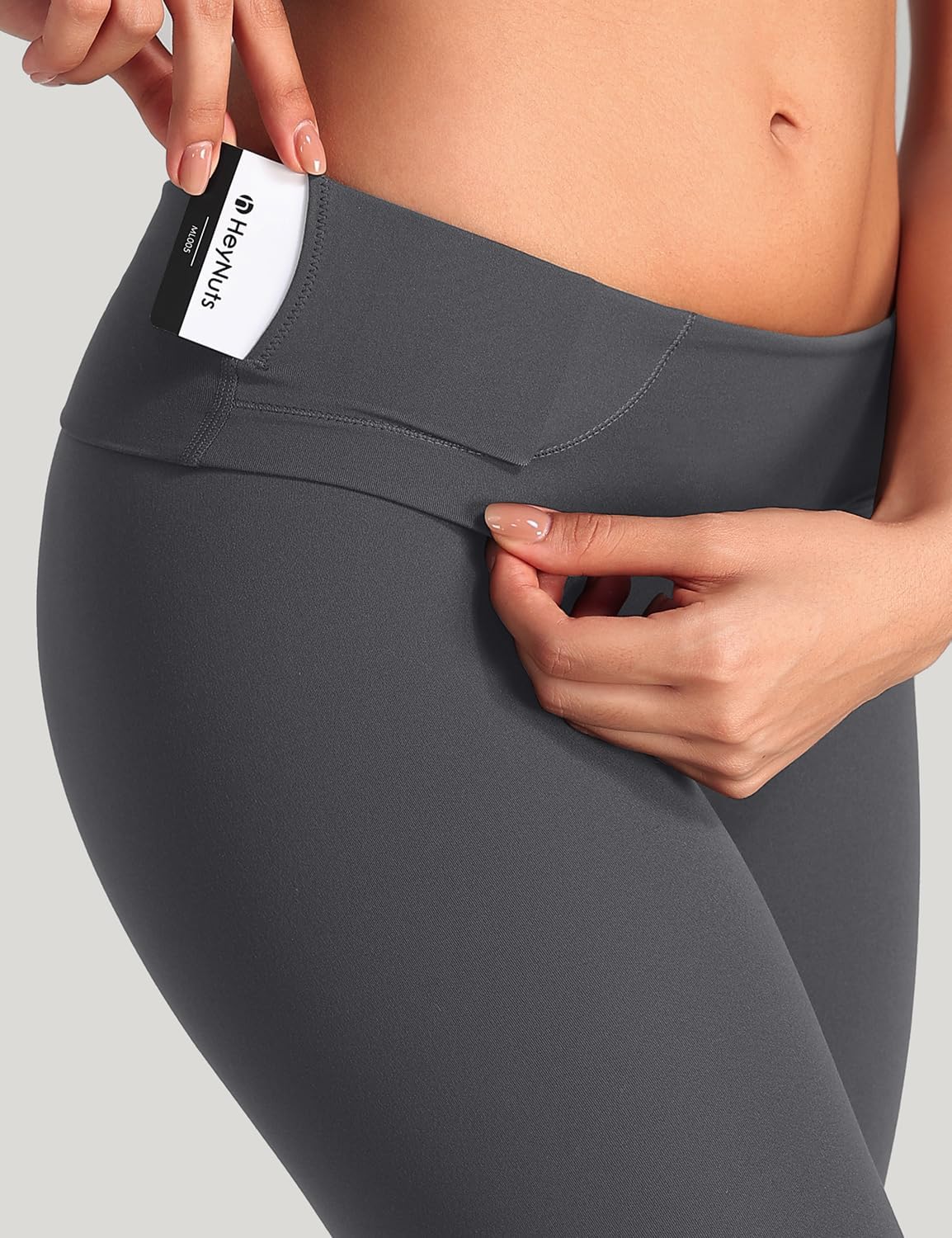 HeyNuts Workout Pro Leggings 21'' Capri, Compression High Waisted Workout Pants - Image 4