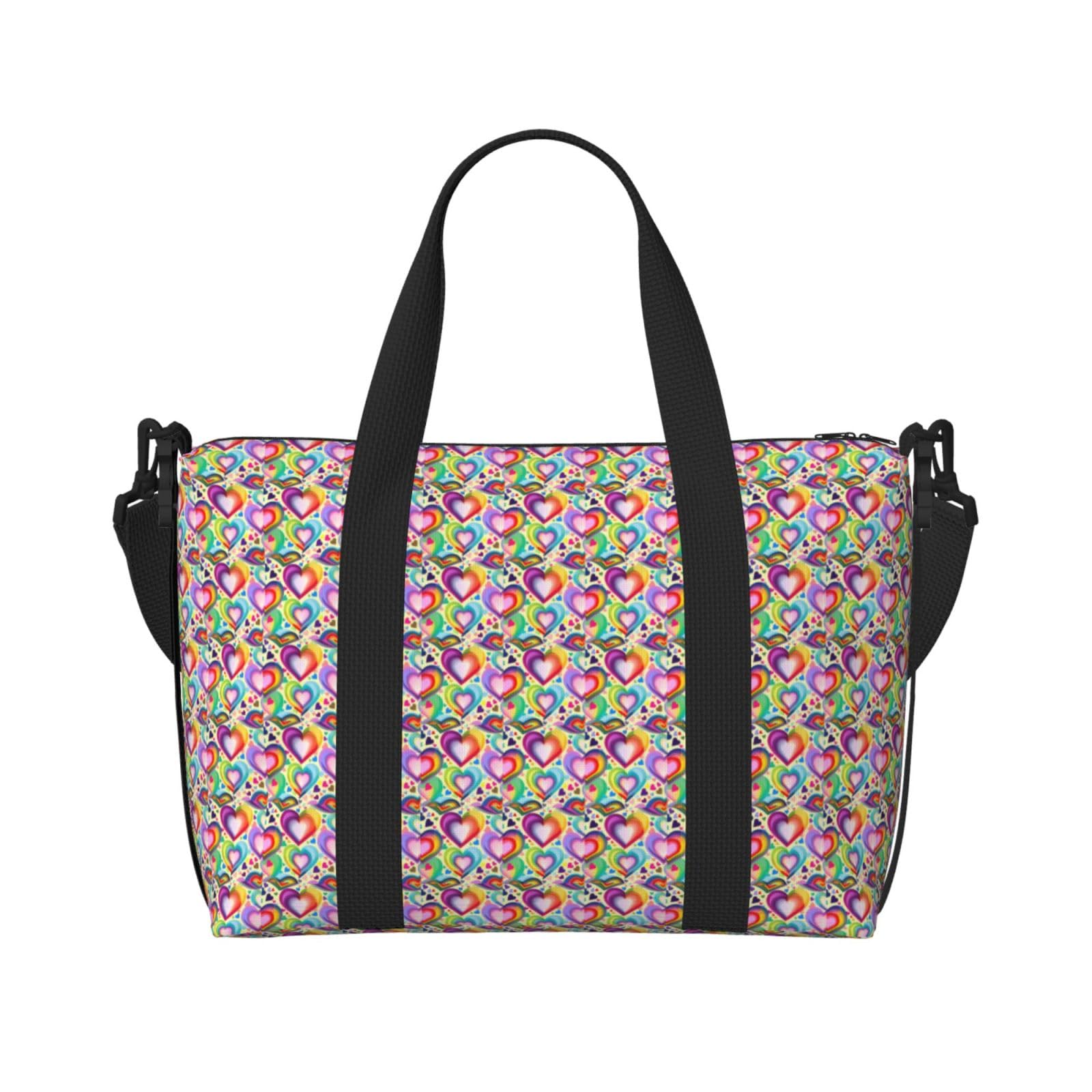 Sac de voyage polyvalent grand volume et imperméable motif arc-en-ciel