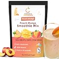 Crevea Peach Mango Smoothie Mix: 7-8 Serves | Natural Fruit Powder, Oats, Chia Seeds | Added Protein & Fiber | No Preser