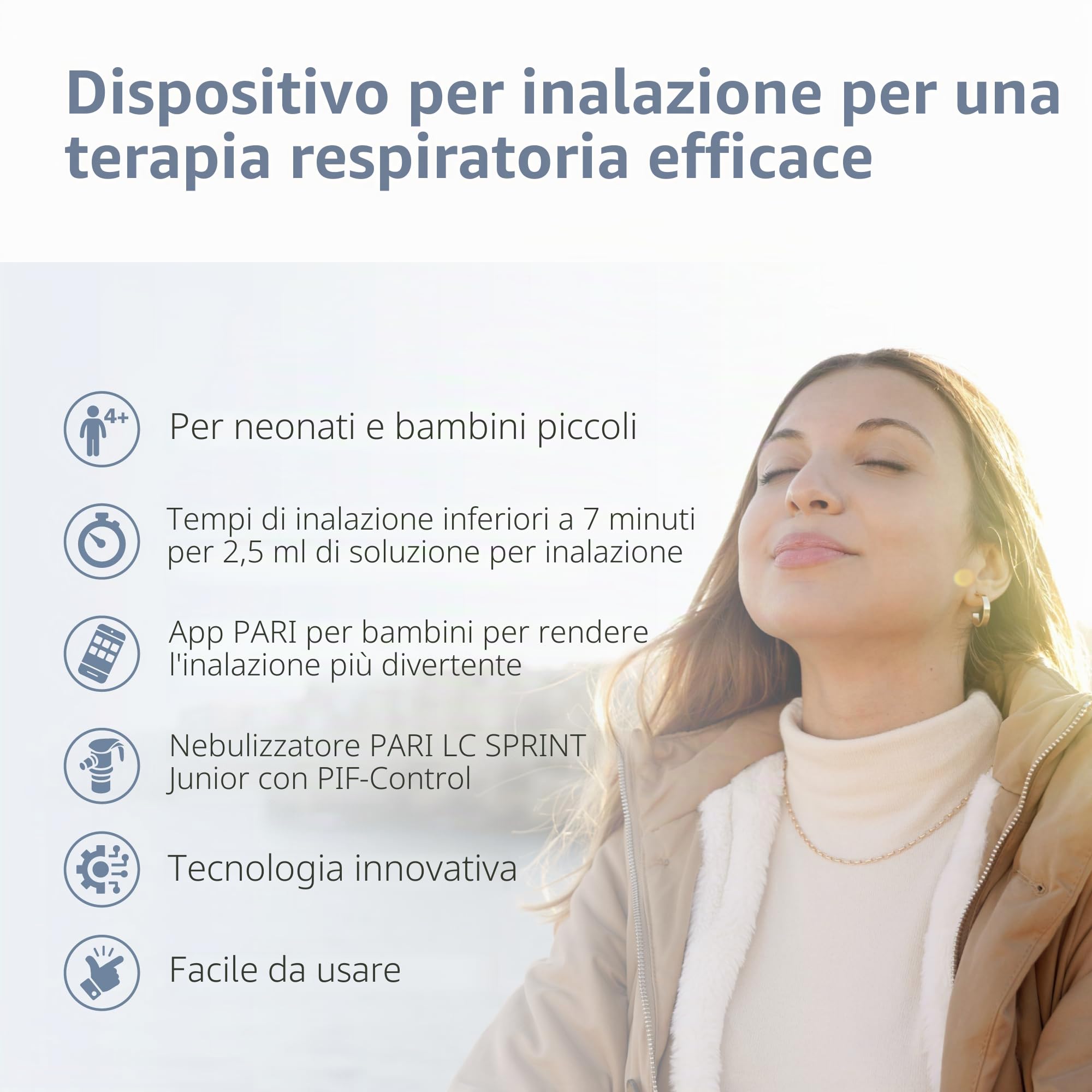 Pari 130G1300 Boy Junior, inalatore per il trattamento delle malattie respiratorie, per neonati e bambini a partire da 1 mese