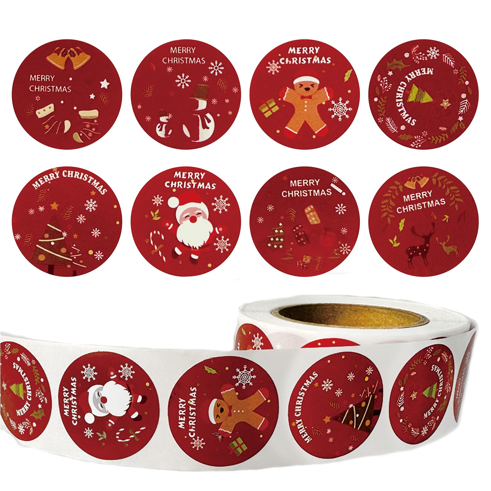 Round Christmas Sticker500pcs Christmas Pattern Stickers Christmas ...