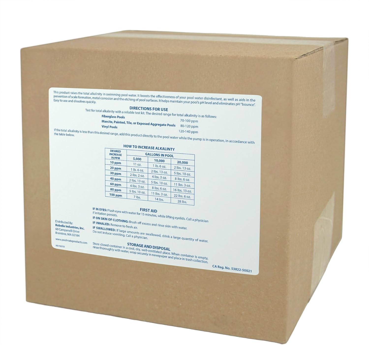 Pool Mate 25-Pounds Premium Alkalinity Increaser for Swimming Pools, 100% Sodium Bicarbonate