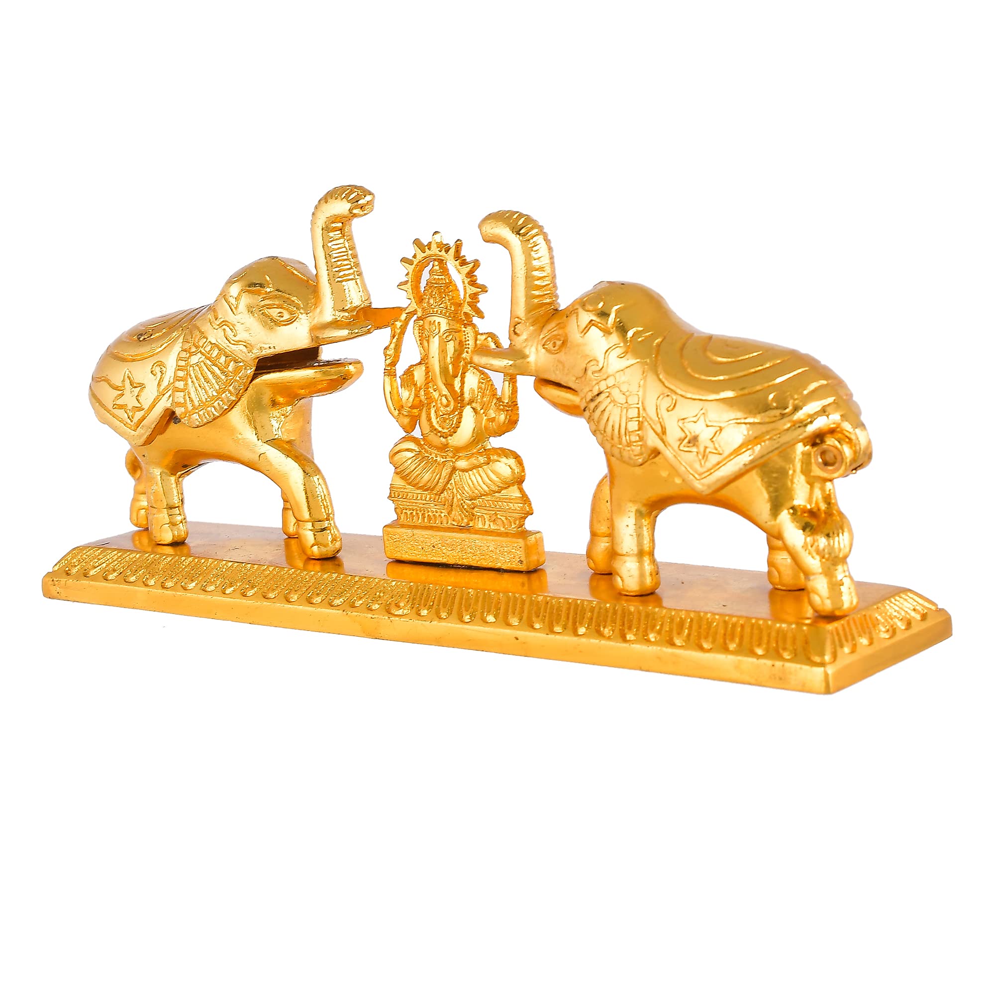 Great Art Maa Laxmi with Elephants Chopda for Roli-Chandan, Chawal-Akshat Kumkum Box for Diwali God Pooja Purpose Showpiece,(17 X 7 X 5 cm) 1