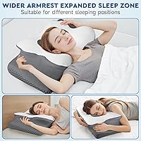 Vista 7 de Almohada cervical para el cuello, almohadas de espuma viscoelástica para dormir, almohada de hombro para personas que duermen de lado, duermen