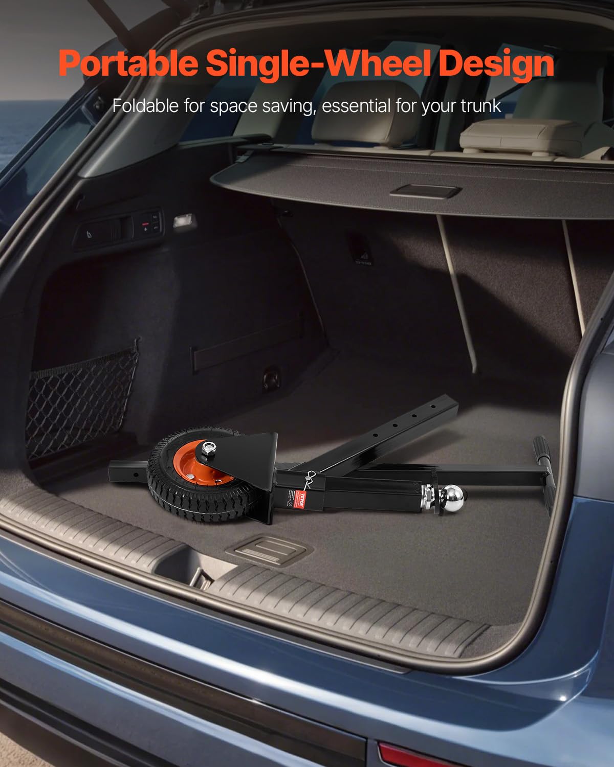 VEVOR Plataforma Rodante para Remolque, Capacidad de Peso de 136 kg, Carrito de Ajustable en Altura de 420 y 560 mm, con Bolas de 47,6 mm y 50,8 mm, Neumático de Goma para Mover un Remolque RV