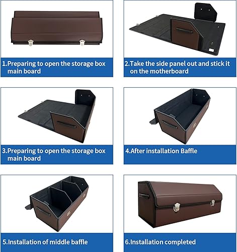 Miniatura 6 de Wuatow Organizador de maletero de automóvil, organizador de almacenamiento de automóvil, organizador de maletero de SUV, espacioso, duradero y