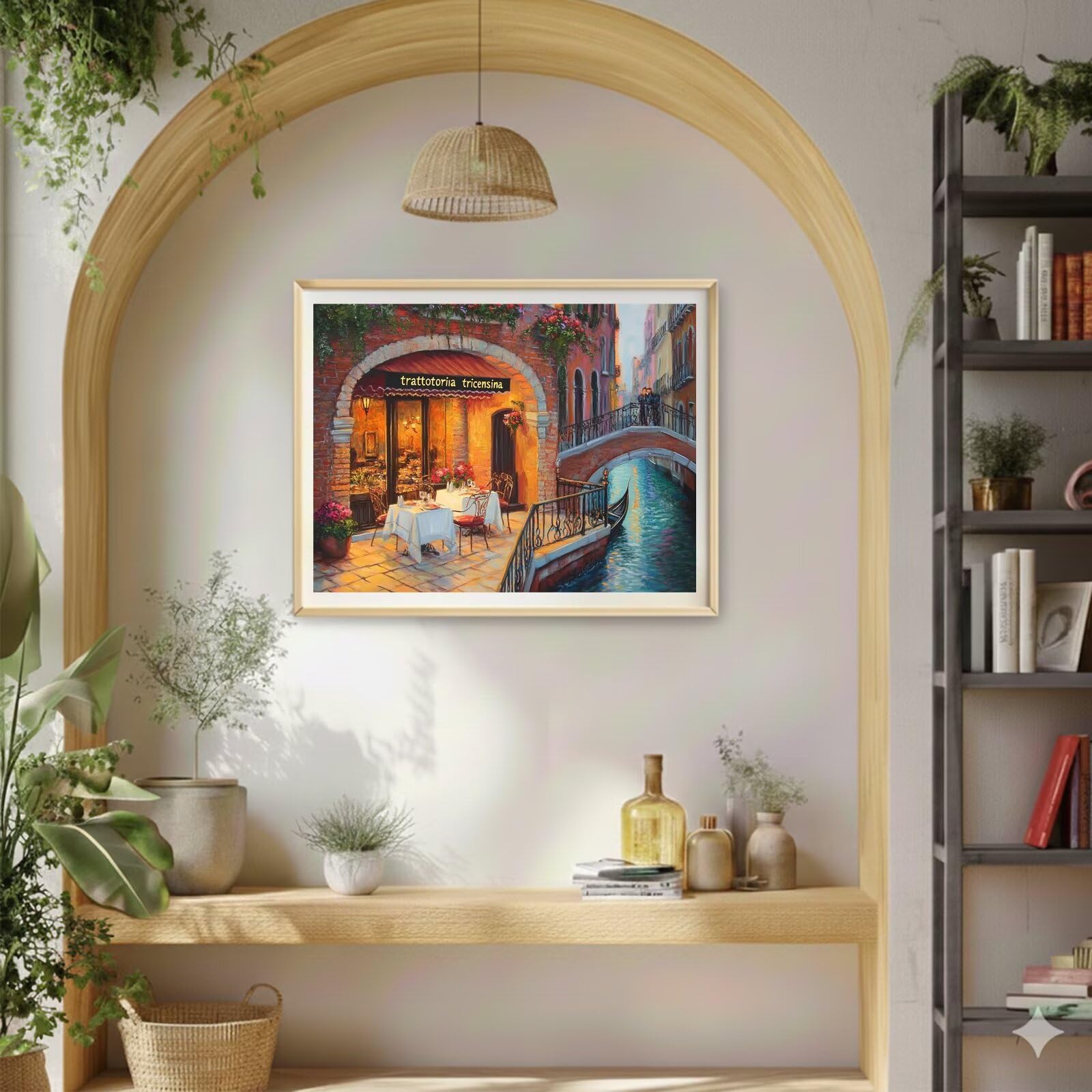 Dipingere con i Numeri Adulti Italia, Kit di Pittura a Olio su Tela DIY con Pennelli Pittura a Pigmento Acrilico, Paint by Numbers Venezia Disegno, Decora la Casa Regalo 70x100cm (Senza Cornice)-#797k