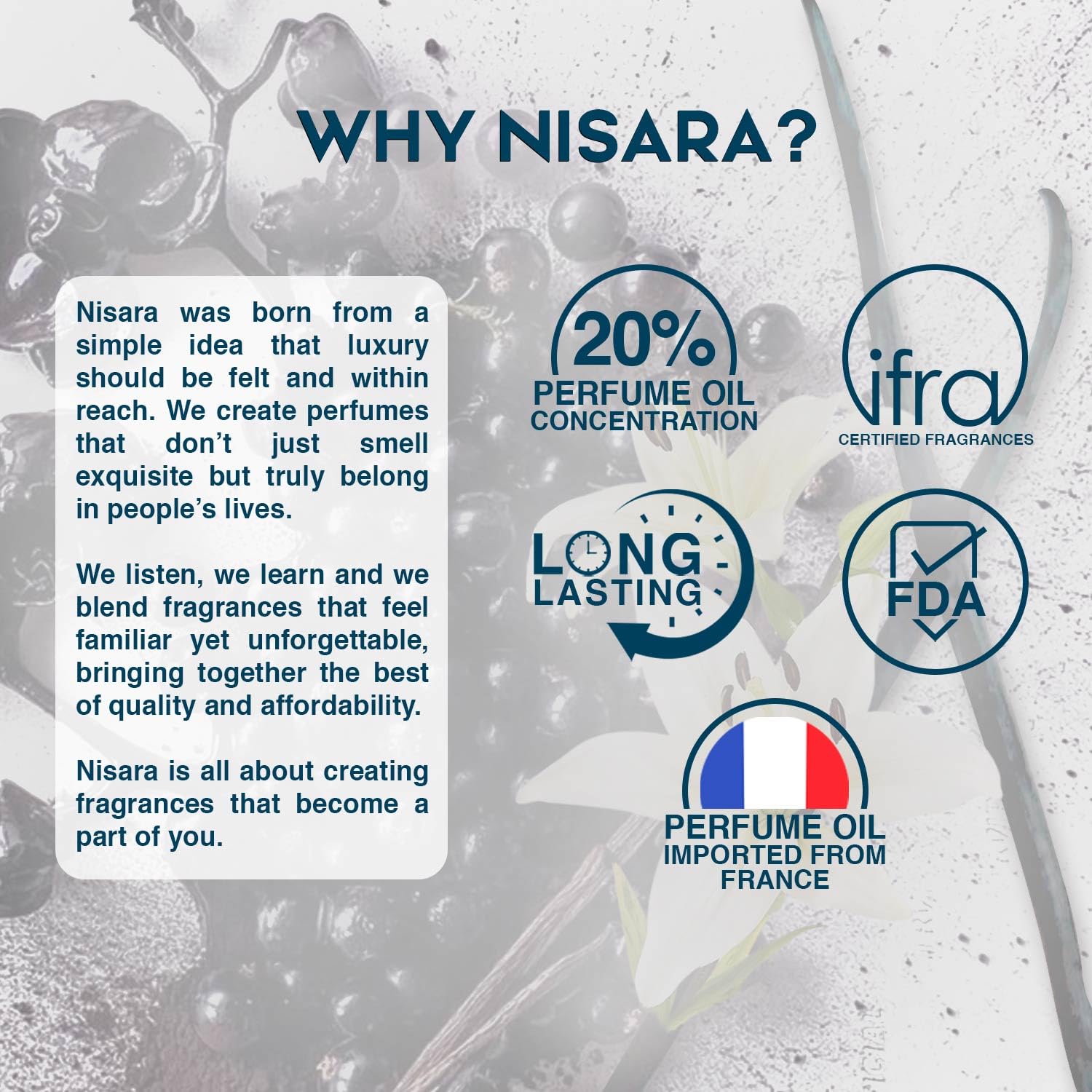 Nisara Malika EDP Perfume for Women,100 ml | Premium Long Lasting Eau De Parfum | Floral, Fruity, Amber Fragrance with Blackcurrant, Pear, Pink Pepper, Rose, Jasmine, Amber, Vanilla, Musk Notes for Her 1