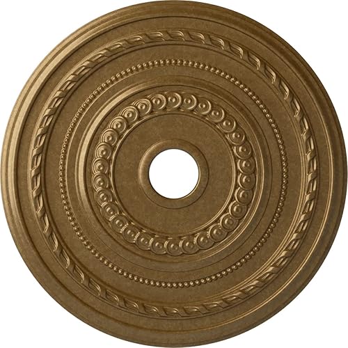 Miniatura 141 de Ekena Millwork CM25COUWF Cole Medallón de techo, 65.8525cmOD x 9.575cmID x 1 3/8"P, pintado a mano blanco ultra puro