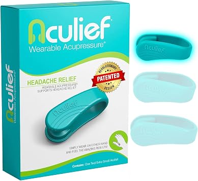 Aculief Acupressure Hand Clip - Stress Management & Hand Pressure Point Clip - On-the-Go Stress Support X-Small, Teal
