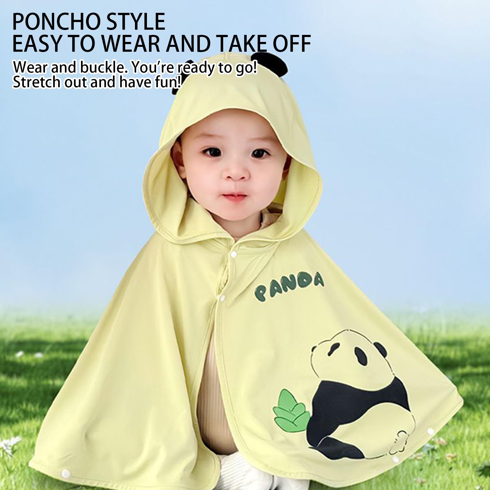 Protection UV Vêtements Bébé | UPF 200+ Protection Solaire Sweat à Capuche - Vêtement d'extérieur Lavable Mignon Cape Rafraîchissante pour Voyage Extérieur Été
