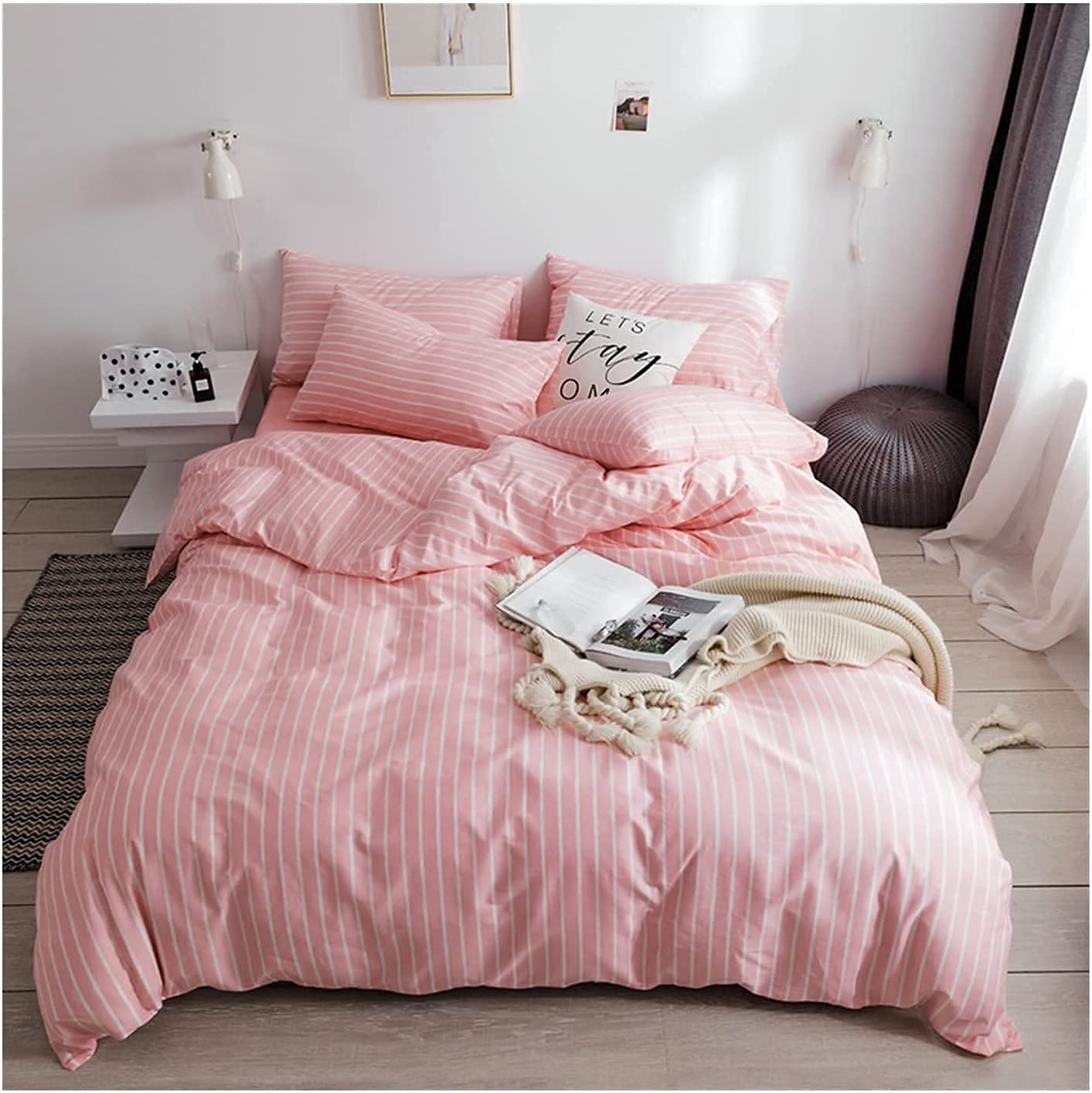 高品質 ピンク クイーンカバー・シーツセット Amazon｜羽毛布団カバーセットクイーンサイズ綿100％ソフト