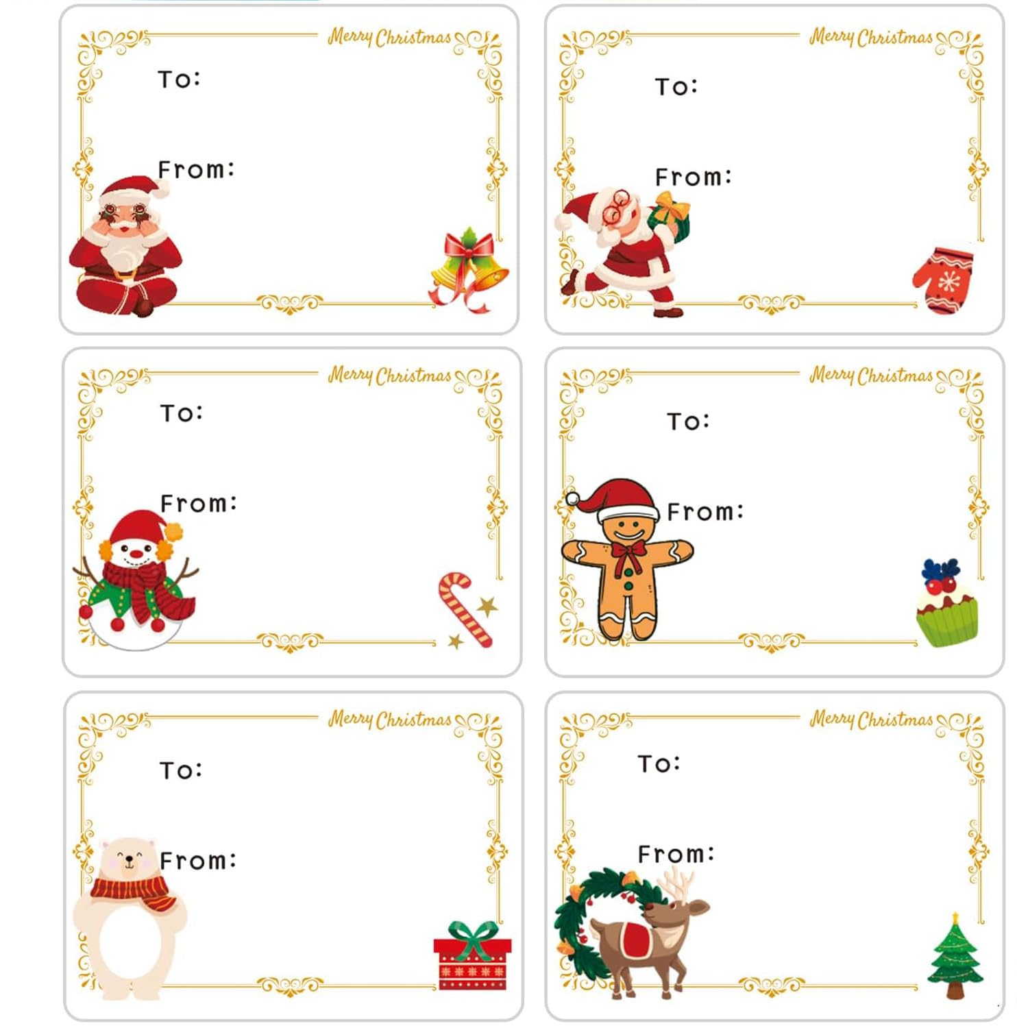 120 Pcs Christmas Gift Tags Stickers - Self Adhesive Name Labels For Presents & Packages