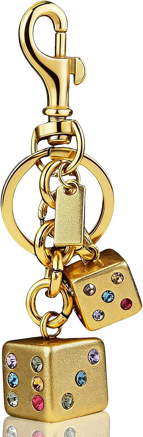 Dice Keychain for Women - Metal Dice Bag Charm,Lucky Purse Handbag Accessories, Cute Dangle Charms for Handbags