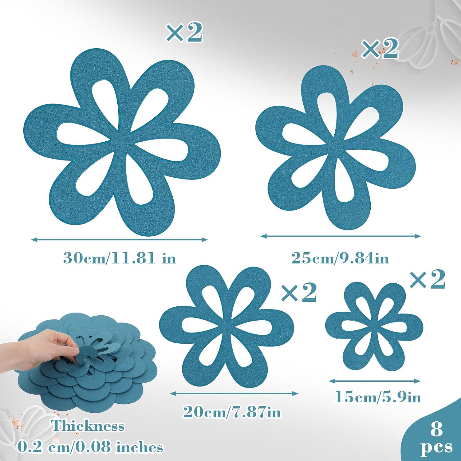 8pcs Felt Pan Protectors for Stacking, 4 Size Pot Protectors