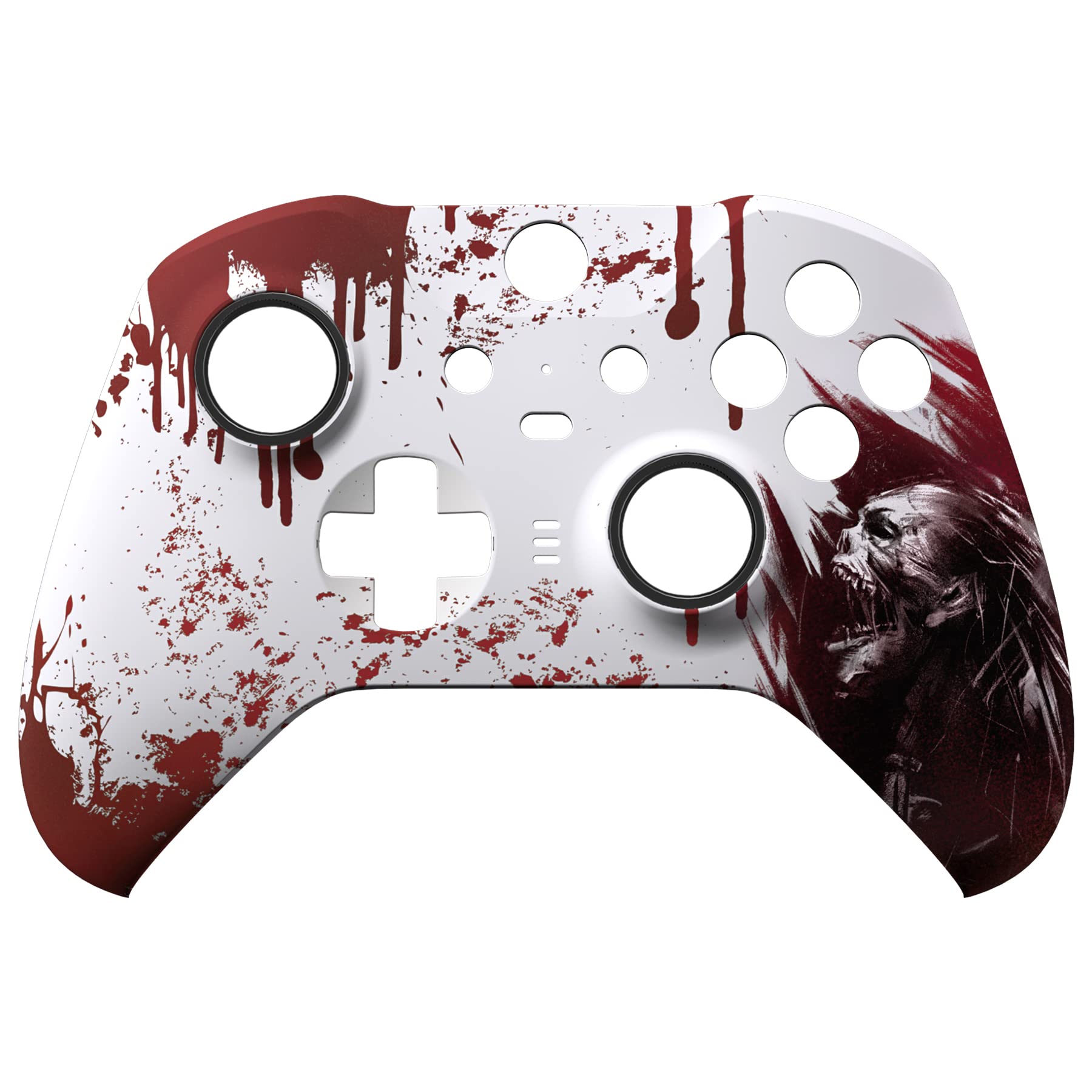 eXtremeRate Coque avant de boîtier pour Xbox One Elite Series 2, plaque frontale personnalisée avec anneaux d'accentuation pour manette Xbox Elite 2 Core (modèle 1797) - Blood Zombie
