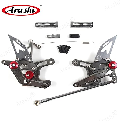 Miniatura 84 de Arashi reposapiés para motocicleta, accesorios ajustables, juego de reposapiés traseros Negro