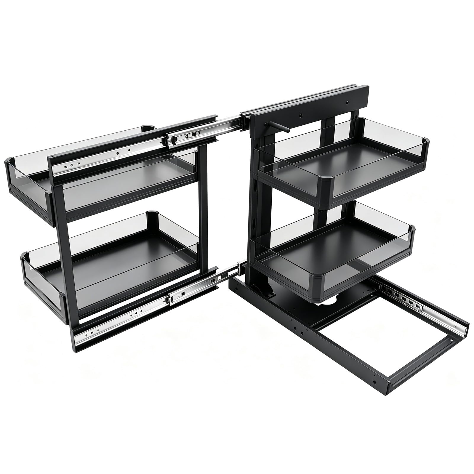 Scaffale Estraibile 4 Livelli per Mobili Angolari Stretti da Cucina Model 800