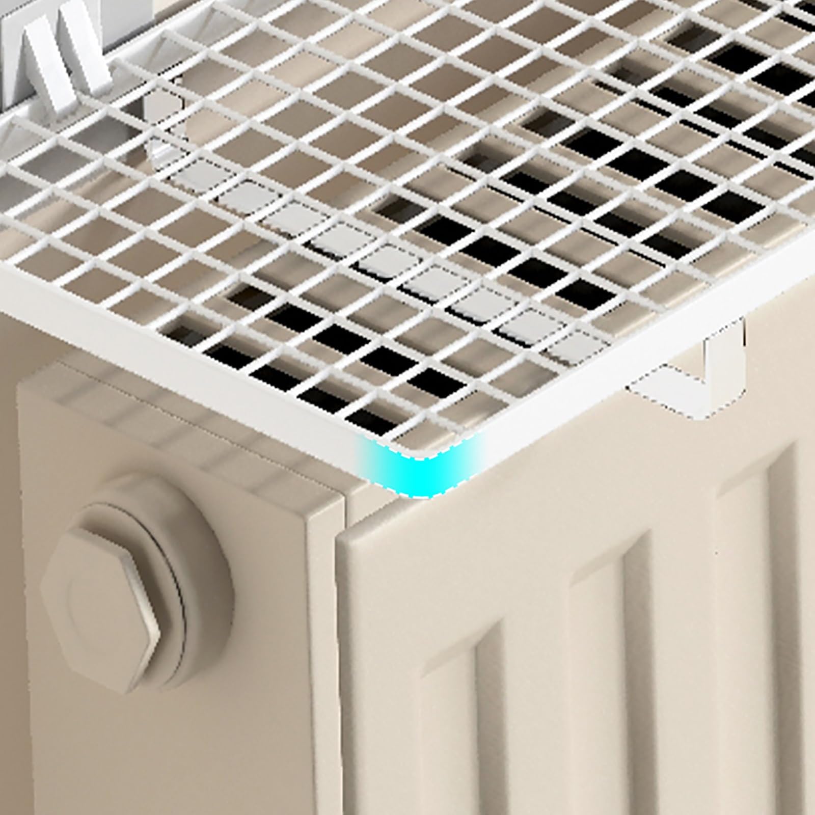 Estante Plegable para Radiador Estante Metálico de Pared Sin Necesidad de Taladrar Estantes Flotantes Encimera Moderna para Armario de Salón o Dormitorio(Black,55cm/21.6in)