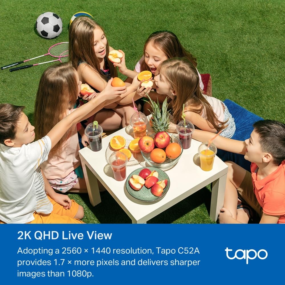 Tapo C52A 360° Überwachungskamera Außen, 2K 4MP, Starlight Farbe Nachtsicht, KI-Erkennung, Bewegungsverfolgung, WLAN oder Ethernet, microSD-Karte bis zu 512 GB