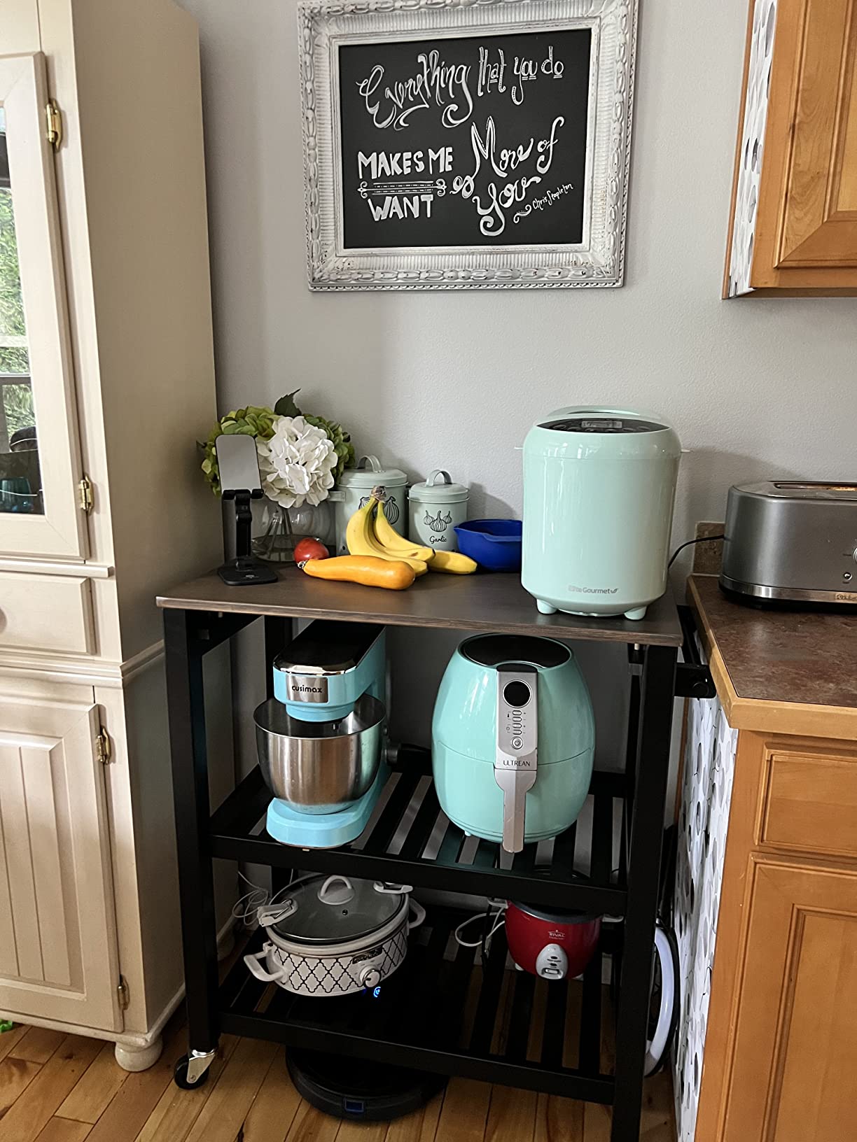 23/mo Finance Amazon Basics Kitchen Island Cart with Storage, Solid