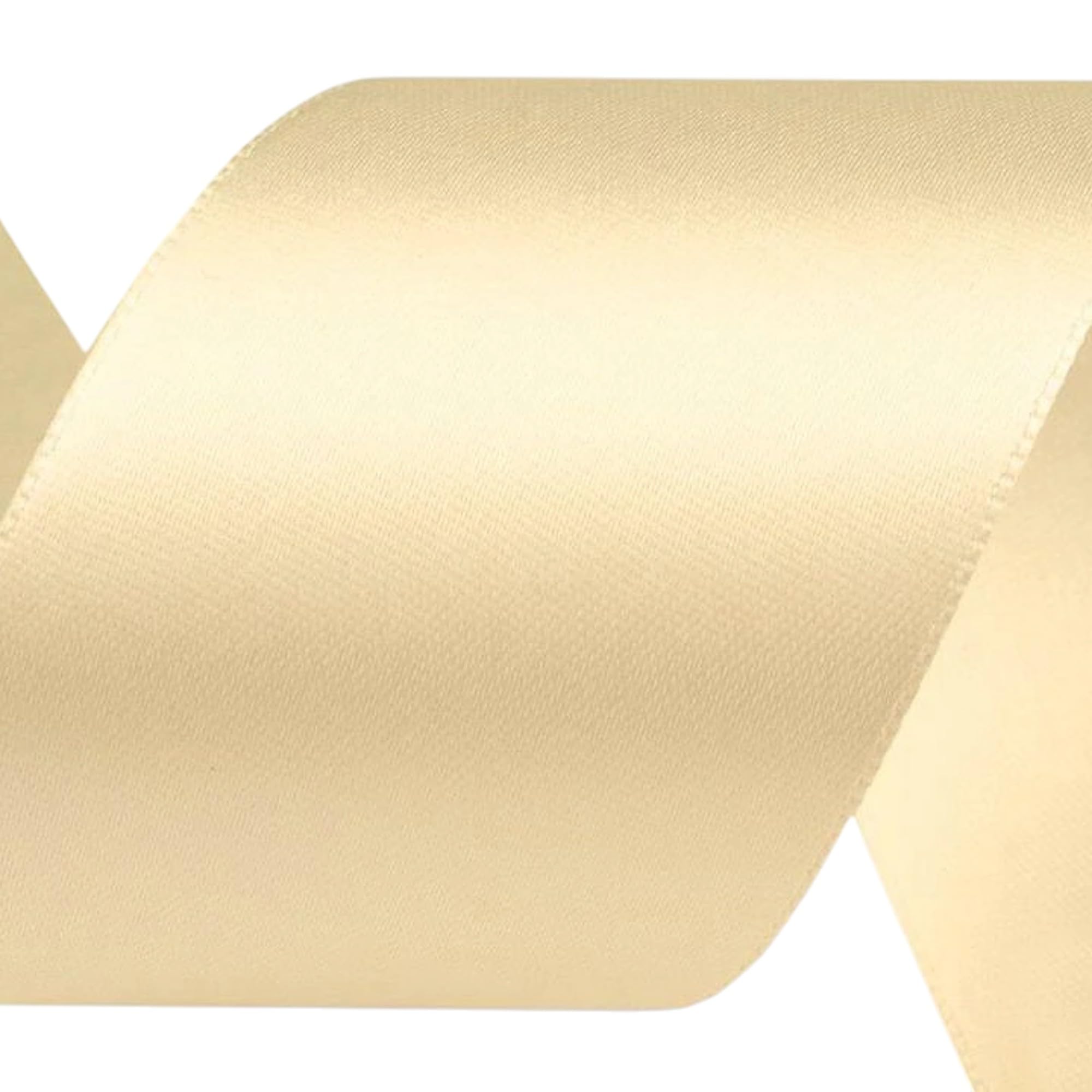 cyclingcolors Satin Polyester Ribbon - 40mm x 22m - Gift Wrapping Ribbon for Packaging, Decoration, Birthday, Cakes, Sewing, Crafts & Floristry - Cream