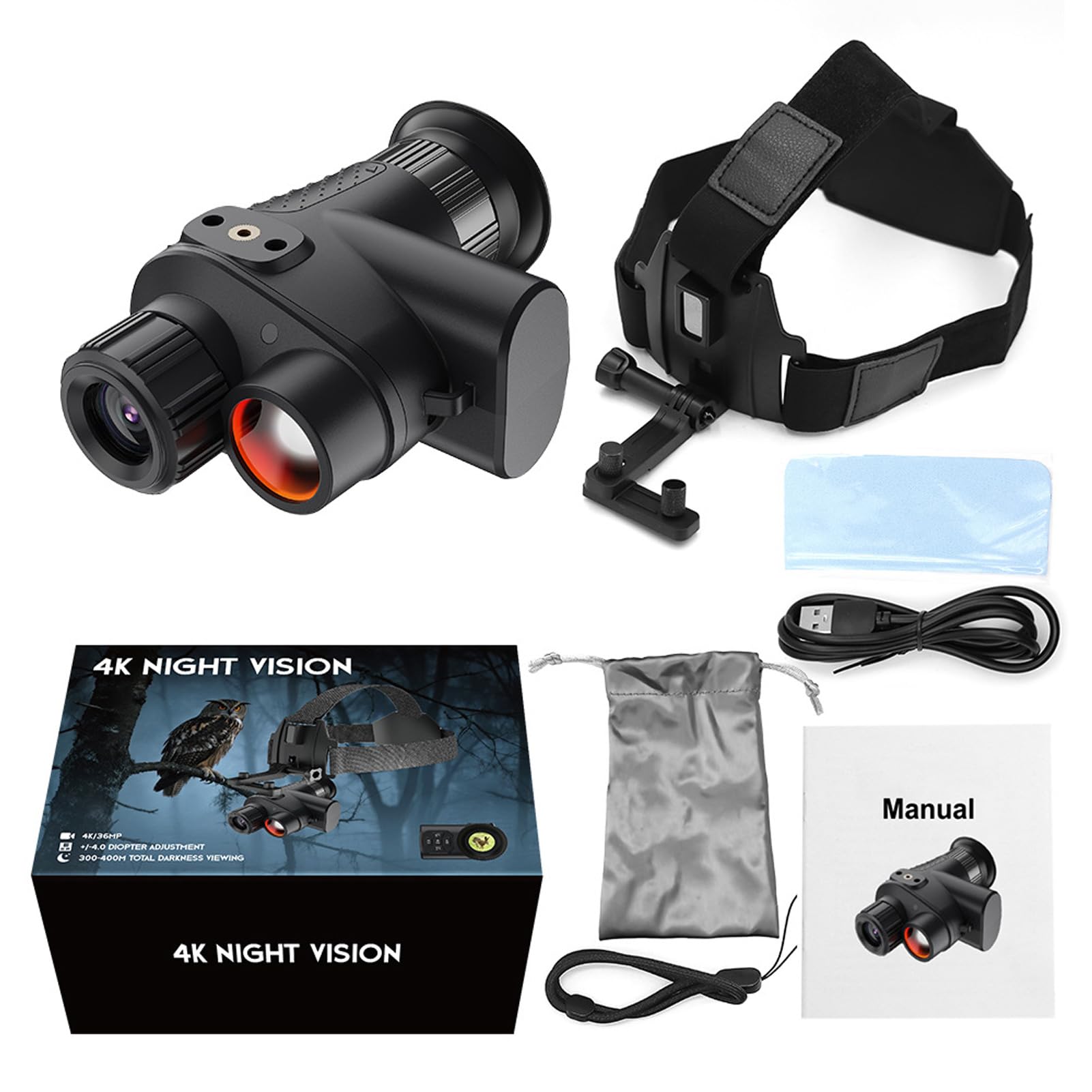 Monocular de Visión Nocturna 4K profesional con ajuste de dioptrías 8