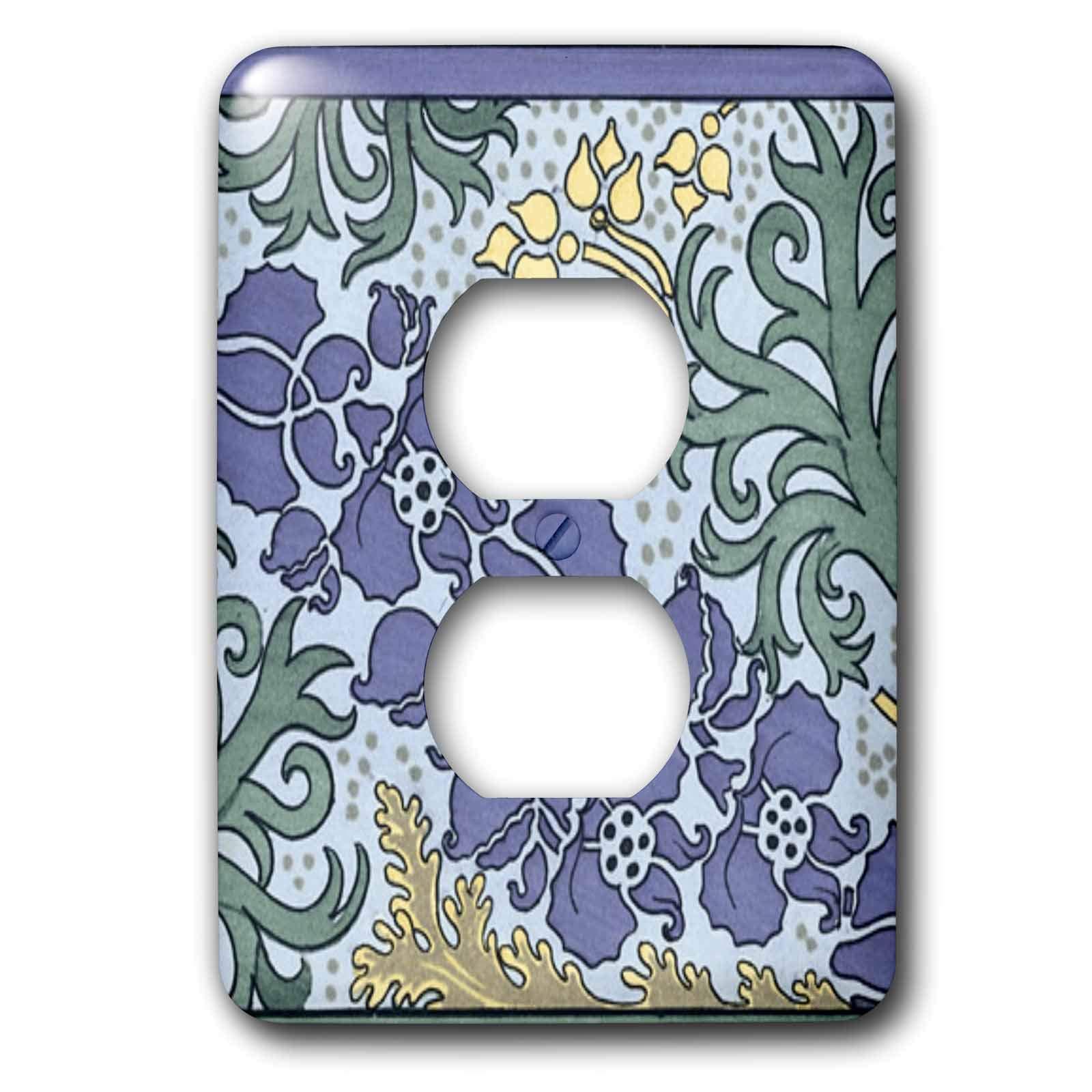 Cache 2 prises blanc et bleu 3dRose lsp_11199_6 pour décoration murale