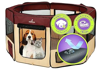 Zampa Portable Foldable Pet playpen Exercise Pen Kennel + Carrying Case for Larges Dogs Small Puppies/Cats | Indoor/Outdoor Use | Water Resistant