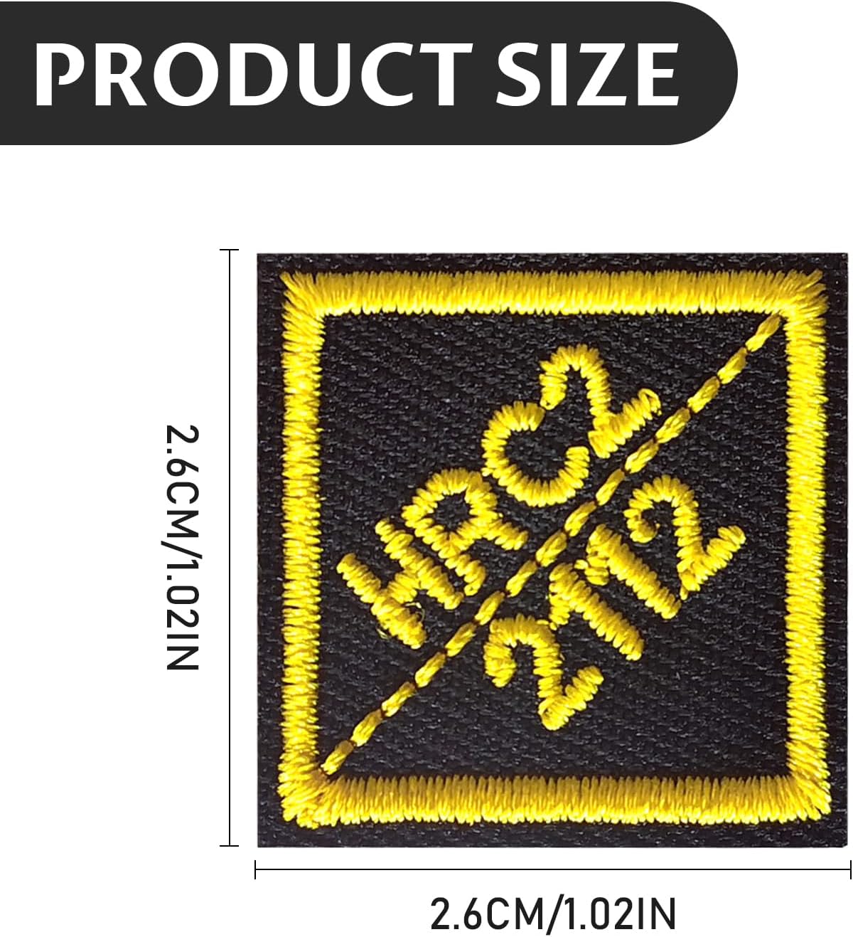 10Pcs HRC2 2112 FR Patches, Iron or Sew on HRC2 2112 FR Replacement Patches for Clothing, Shirts, Pants, Jackets - Black&Gold