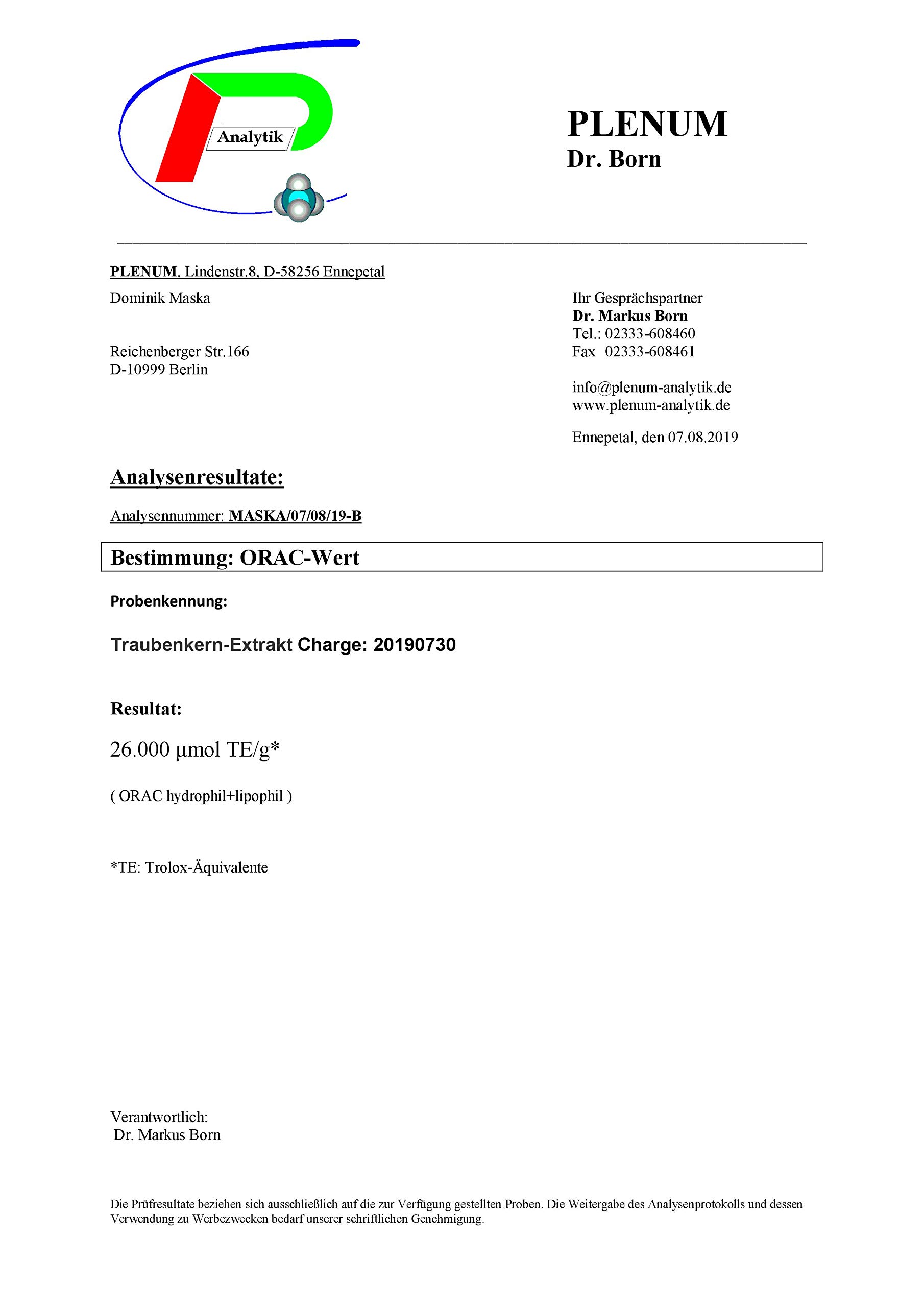 OPC Pulver hochdosiert - 1kg Traubenkernextrakt ohne Zusatzstoffe - MADE IN GERMANY - Mindestens 50% OPC nach HPLC - Laborgeprüft - Französische Weintrauben