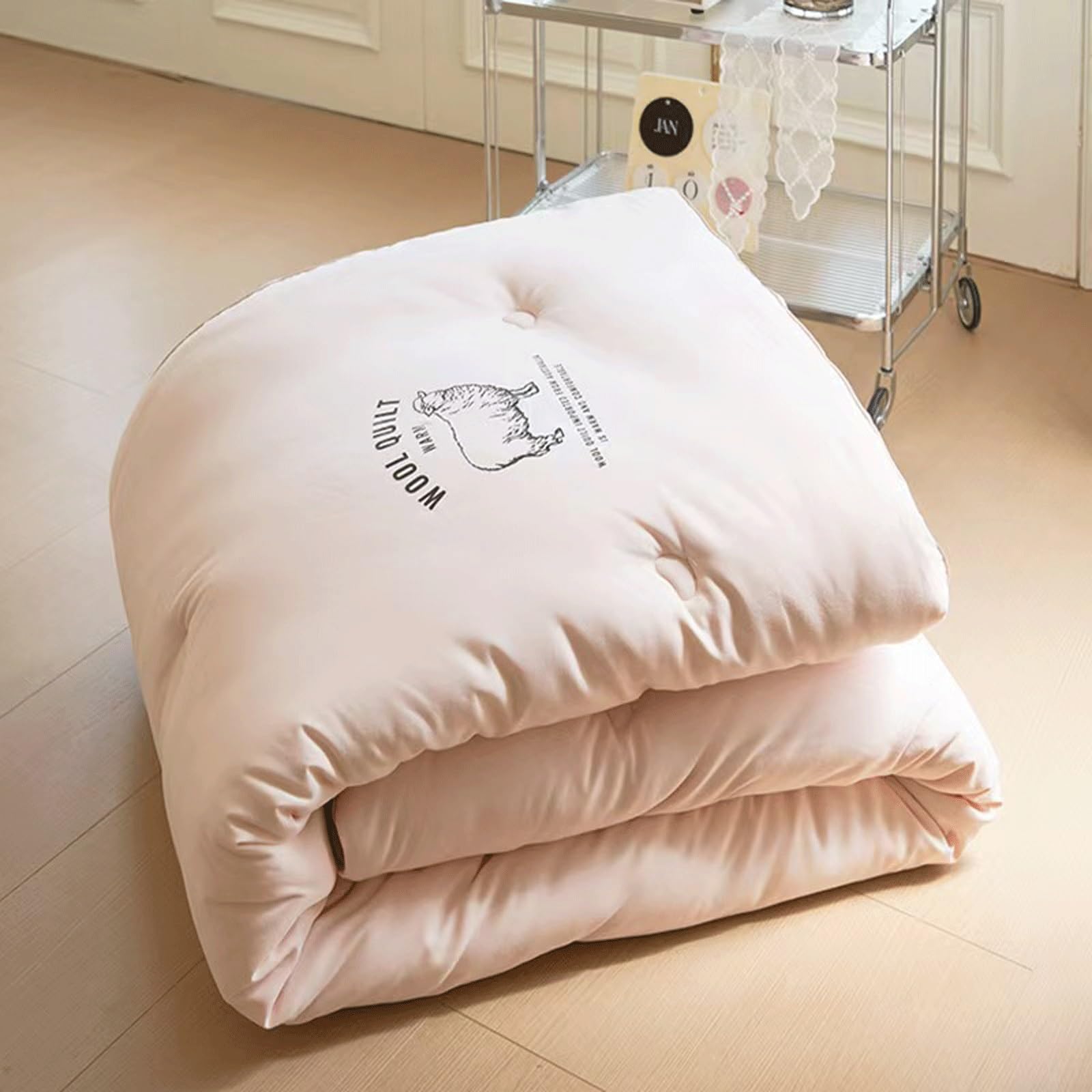 LLiuvcc Australian Wool Soybean Quilt, Warm and Thickened Core Fiber，Lightweight & Cozy for All Season Comfort(Pink,150x200cm(3.5KG))
