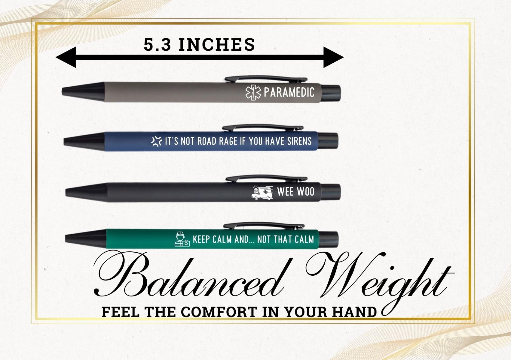 InnoBeta Funny Paramedic Gifts, Gifts for EMT and EMS on National Emergency Medical Technician Day and International Paramedics Day, Ballpoint Pen Set of 4, Perfect for Christmas & Birthday